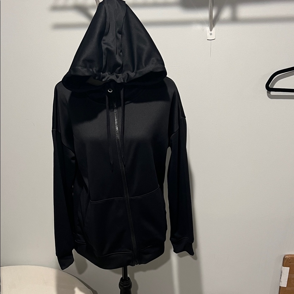 Performance Black Zip-Up Hoodie